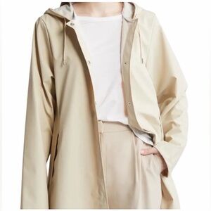 Rains Women's Tan Hooded Trench Coat